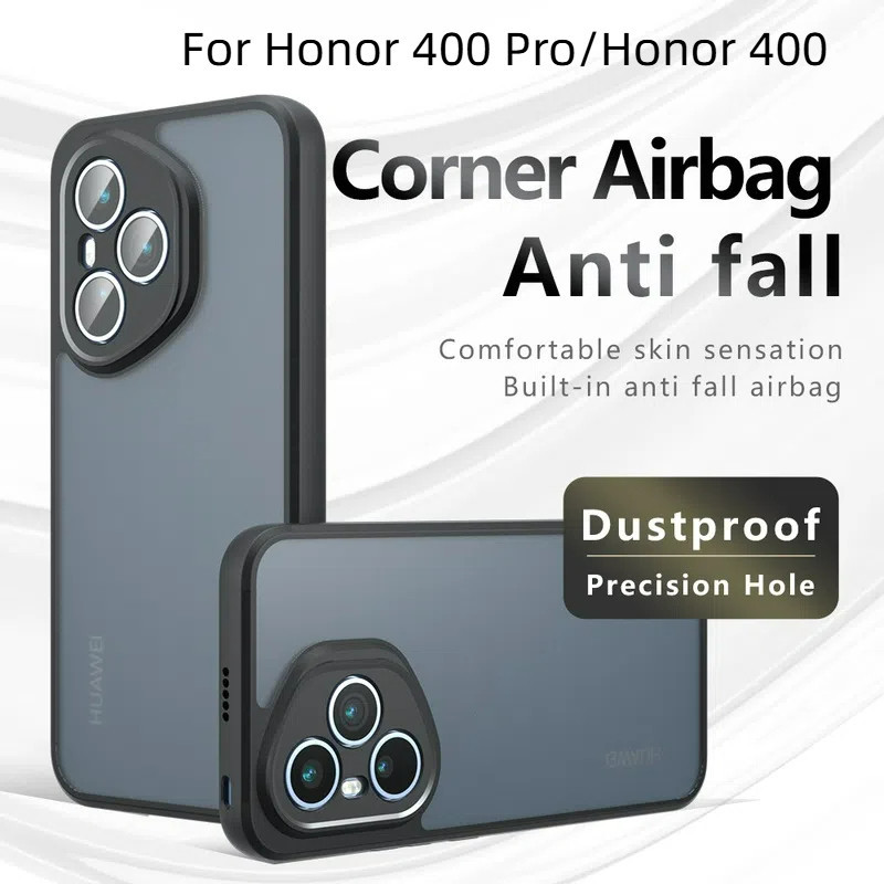 Kulit Rasa Matte PC Keras AirBag Anti-Knock Phone Case Untuk Honor 400 Pro 400 Versi Global