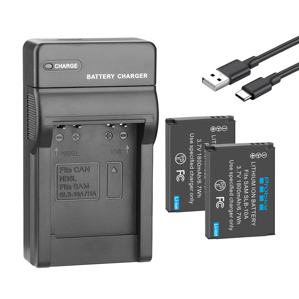 SLB 10A SLB10A Battery 1800mAh+ Charger for Samsung WB750 WB800F WB850F WB1100F WB2100 ES55 ES60 EX2