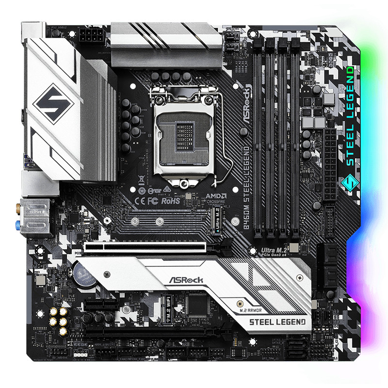 ASRock B460M STEEL LEGEND LGA 1200 Intel B460 Micro ATX Intel Motherboard