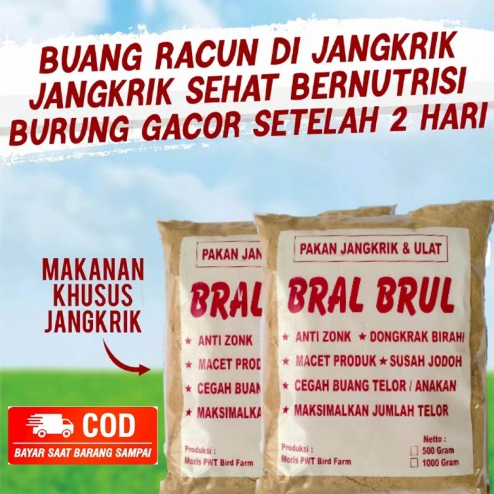 [Oryza Paws] pakan Jangkrik dan Ulat BRAL BRUL 1 KILO GRAM