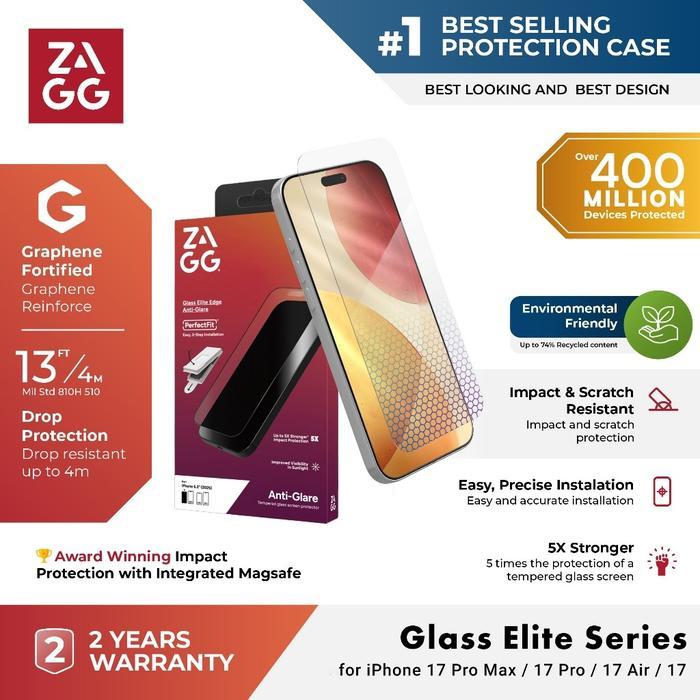 ZAGG Tempered Glass Elite iPhone 17 Pro Max / 17 Pro / 17 Air / 17 Screen Protector Anti Gores Priva