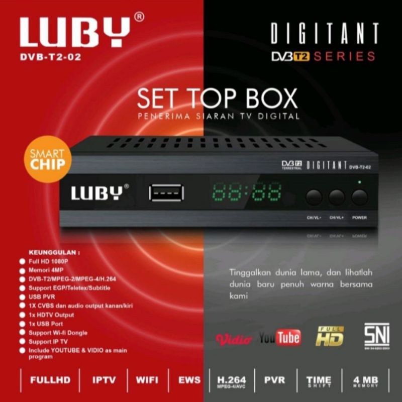 STB Luby 02 Set Top Box TV Digital Full HD