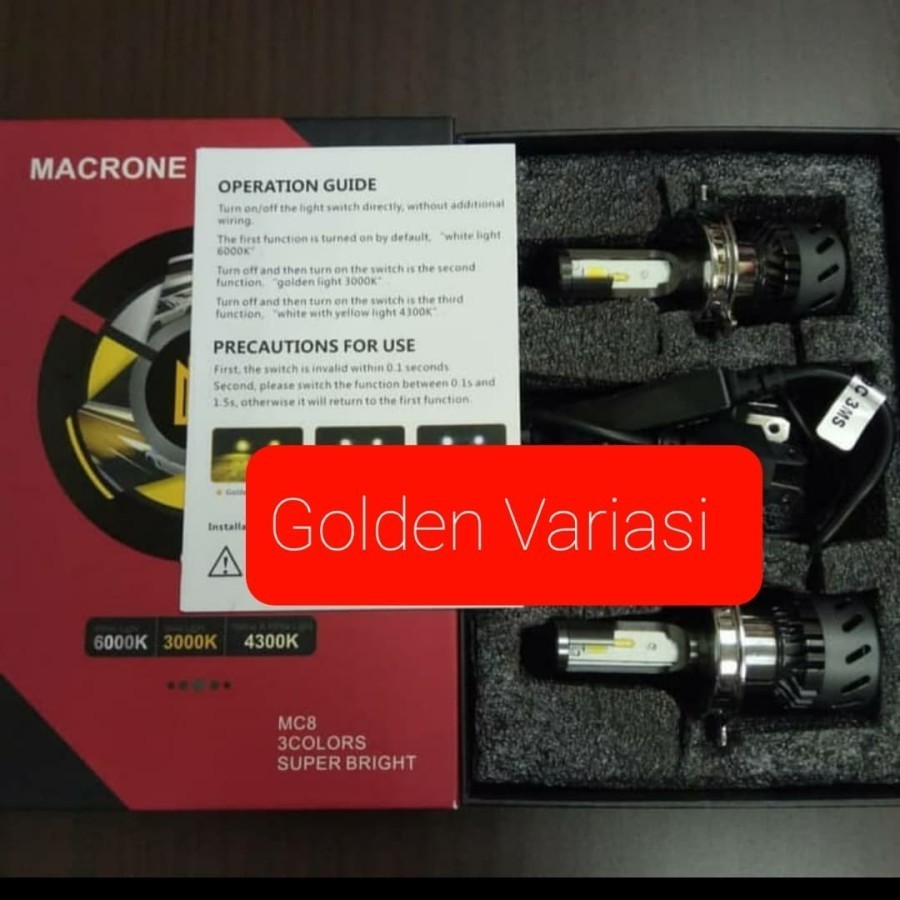 Lampu Mobil / Lampu Led Macrone Mc8 / Mc 8 3 Warna H11 / H8