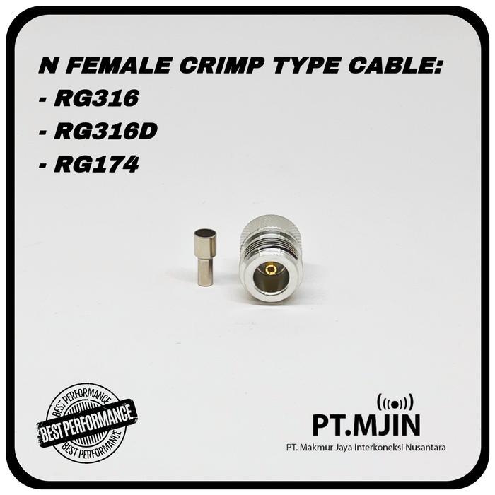 Konektor N female Crimp Type Rg316 Rg174 Rg316D Good Quality NEW....