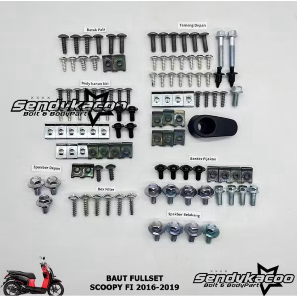 Baut Scoopy Fi Full Set / Baut Honda Scoopy Fi New Full Set Full Body