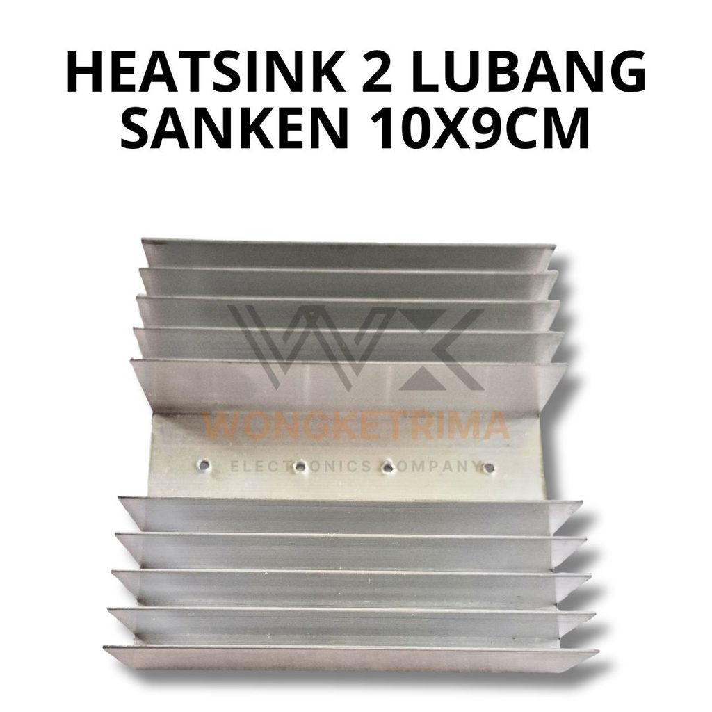 Heatsink 5 Sirip 2 Lubang Sanken 10x9,5cm Aluminium Pendingin Transistor final Sanken