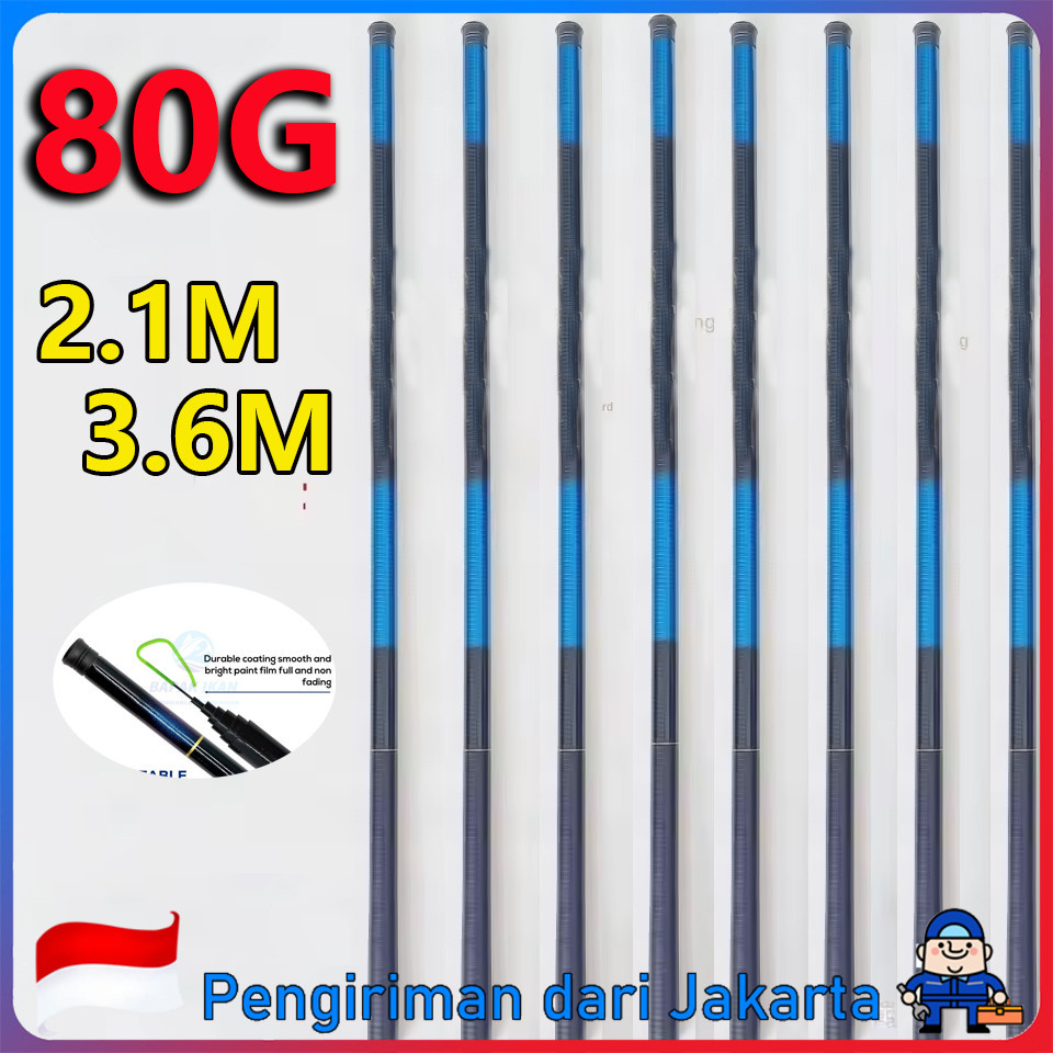 2.1m-3.6mPortable Joran PancingJoran pancing tangan fiberglass alat pancing teleskopik portabel jora