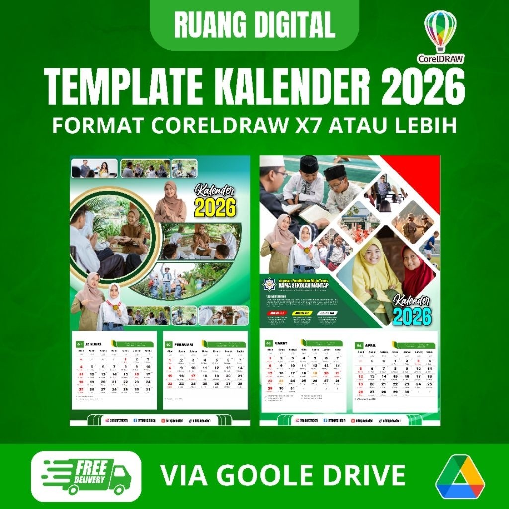 Template Kalender 2026 Format Coreldraw Lengkap Jawa Hijriyah