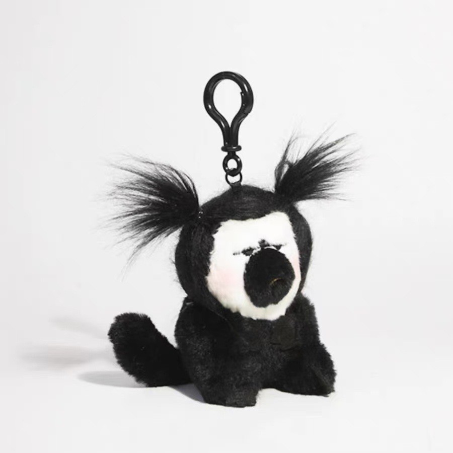 Boneka Plush Monyet Berwajah Putih Gantungan Tas Mainan Plush Jelek Lucu