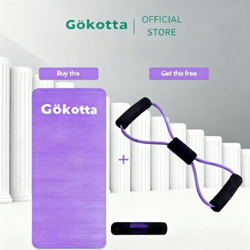 GOKOTTA Bundling Matrsa Yoga Dan Tali Yoga Streaching / Bundling Hemat Matras Olahraga dan Tali Yoga