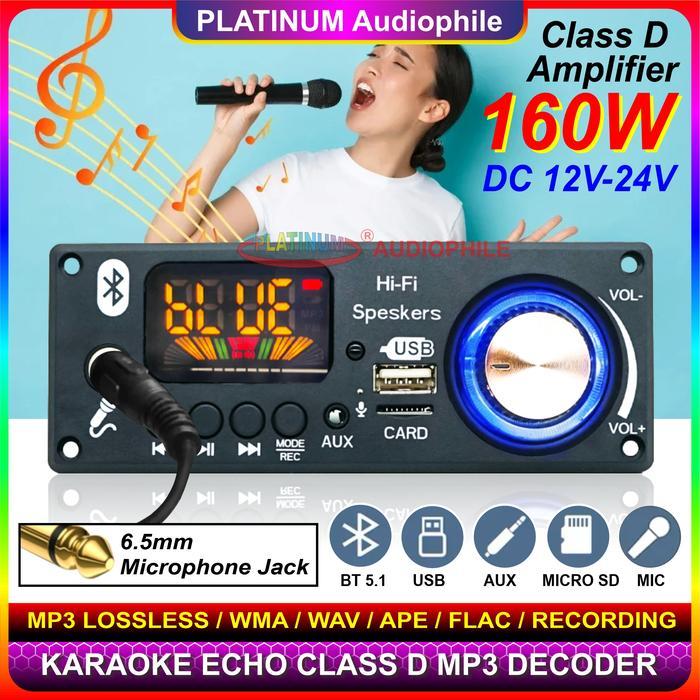 lensakitabest Modul MP3 Decoder Bluetooth Karaoke Amplifier 2x 80W Multimedia Trolley Speaker 161BT