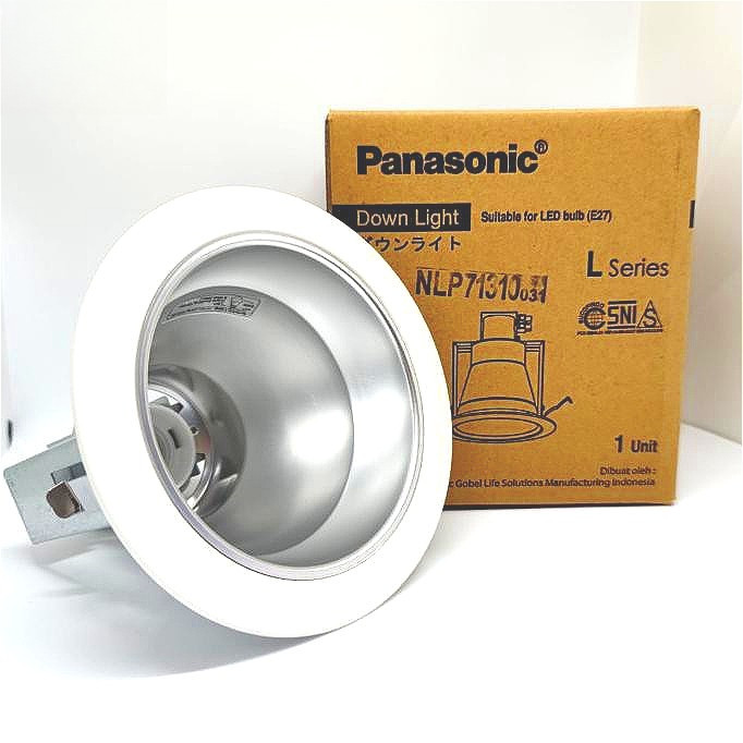 PANASONIC Downlight 4in 4inci 4 Inch E27 NLP 71310 71330 Fitting Lampu Plafon Putih Silver Original 