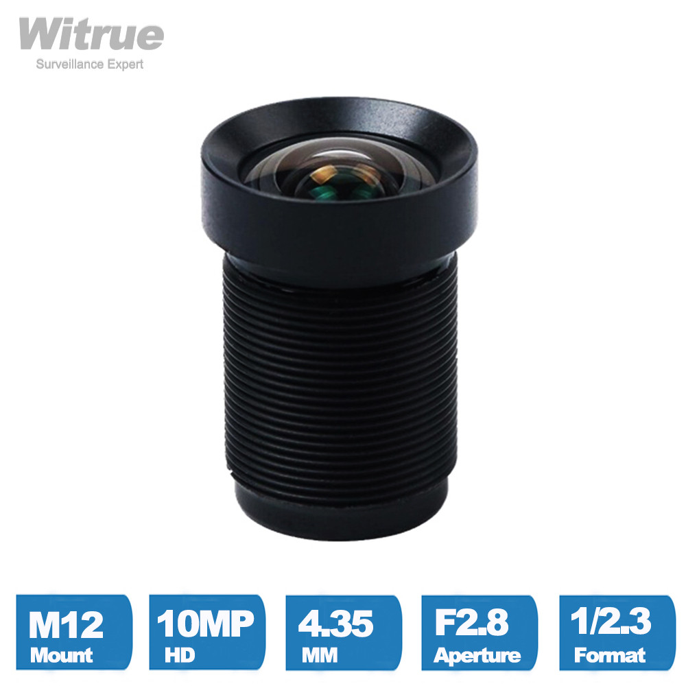 4K Lens 10MP 4.35mm Lens M12 1/2.3"IR Filter for Action Camera Gopro Hero 4/3+ Xiaomi Yi 4k+ SJCAM D