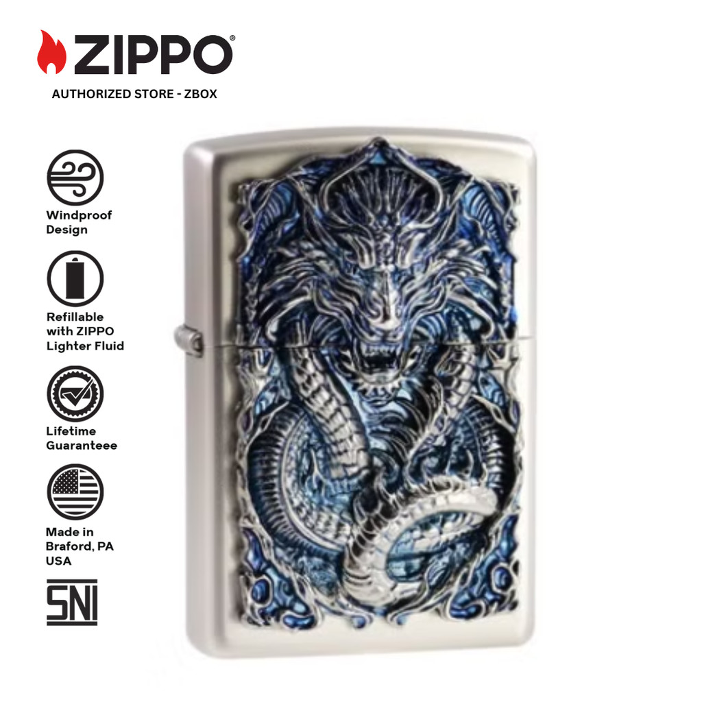 ZIPPO Original ZA-1-212 Blue Dragon - Korek Api Windproof USA