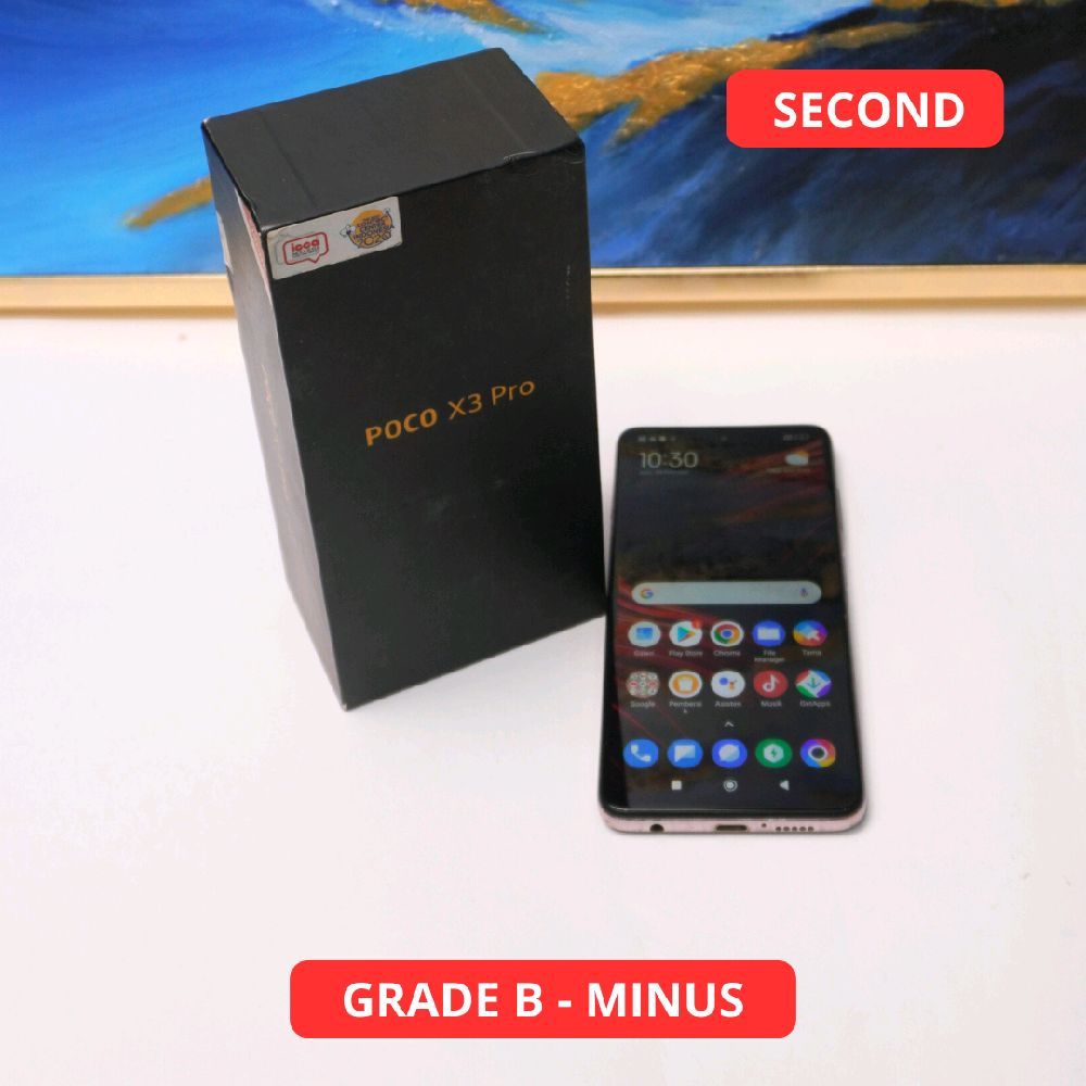 XIAOMI POCOPHONE X3 PRO 6/128 GB GRADE B - MINUS HP SECOND ORIGINAL SINAR MUTIARA CELL (52166)