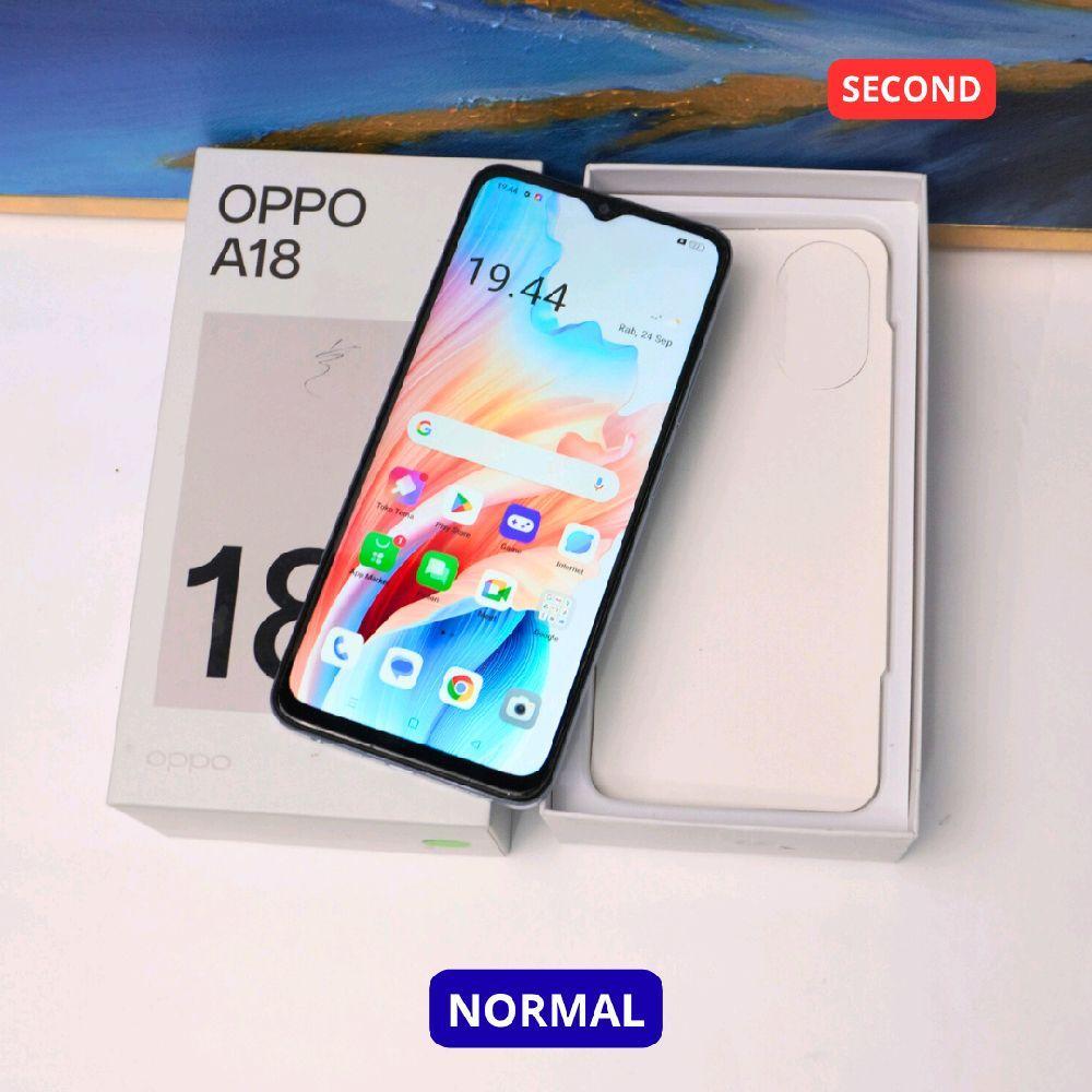 OPPO A18 4/128 GB HP SECOND ORIGINAL SINAR MUTIARA CELL