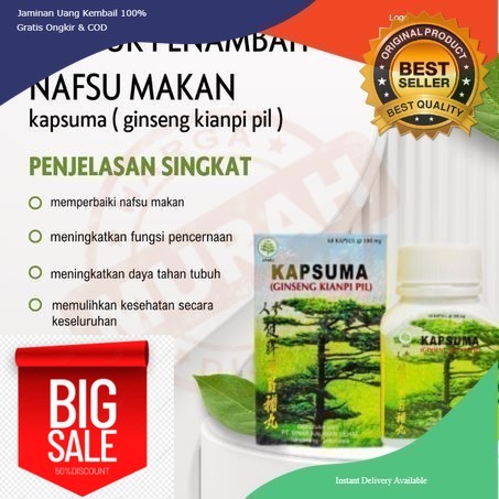  Kianpi Original KIANPI OBAT PENGGEMUK KAPSUMA KIANPI CINA PENGGEMUK BADAN DEWASA AMAN BPOM ISI 60 K