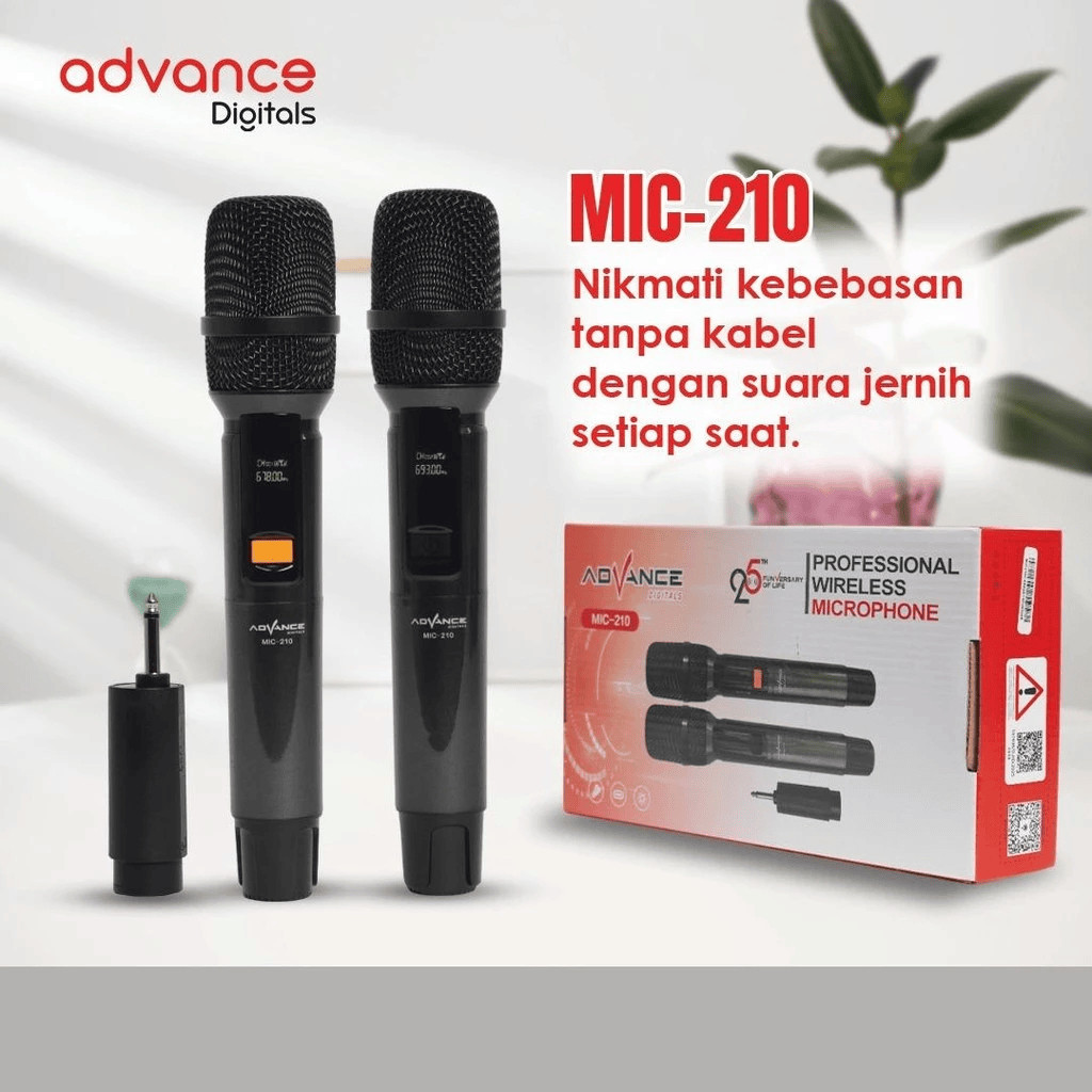 Advance Double Mic Wireless Recharger untuk Souncard atau Speaker  210