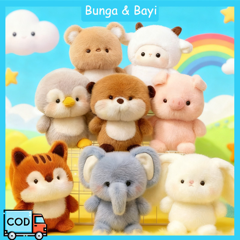 16cm Boneka Hewan Lembut Boneka Karakter Hewan Lucu Fluffy Boneka Mainan -Hadiah Ulang Tahun Lembut 