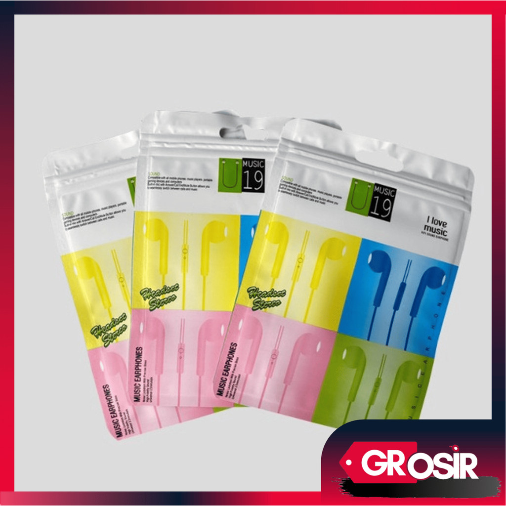 Grosir - H681 Headset Macaron U19 / Handsfree U19 Macaron Color Hifi Extra Bass