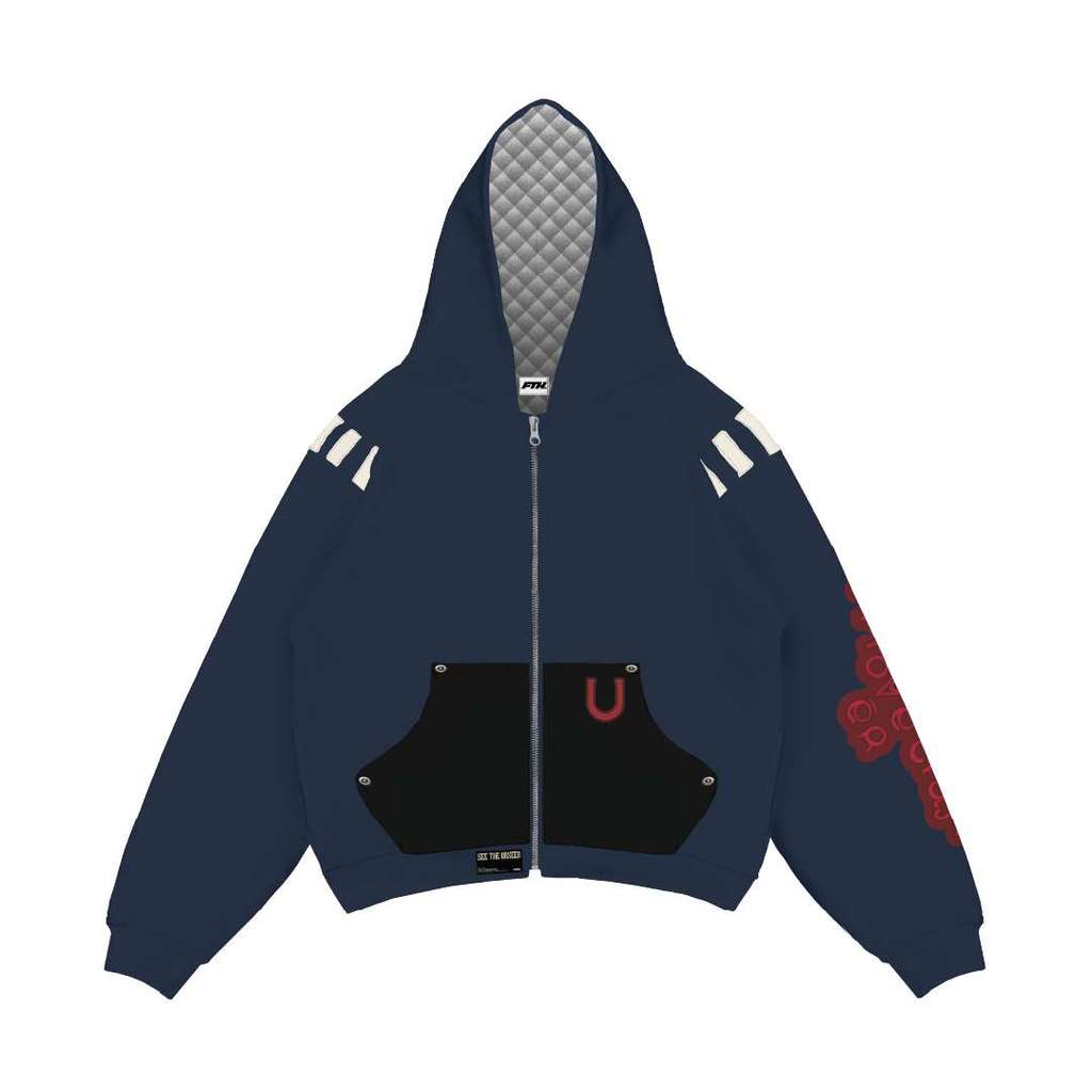 Faith Industries "Dark Determination" Pullover Hoodie Zipp Navy