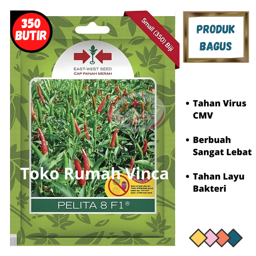 Benih Bibit Cabe Cabai Rawit Hijau PELITA 8 F1 350 Biji Cap Panah Merah Muda jaya makmur