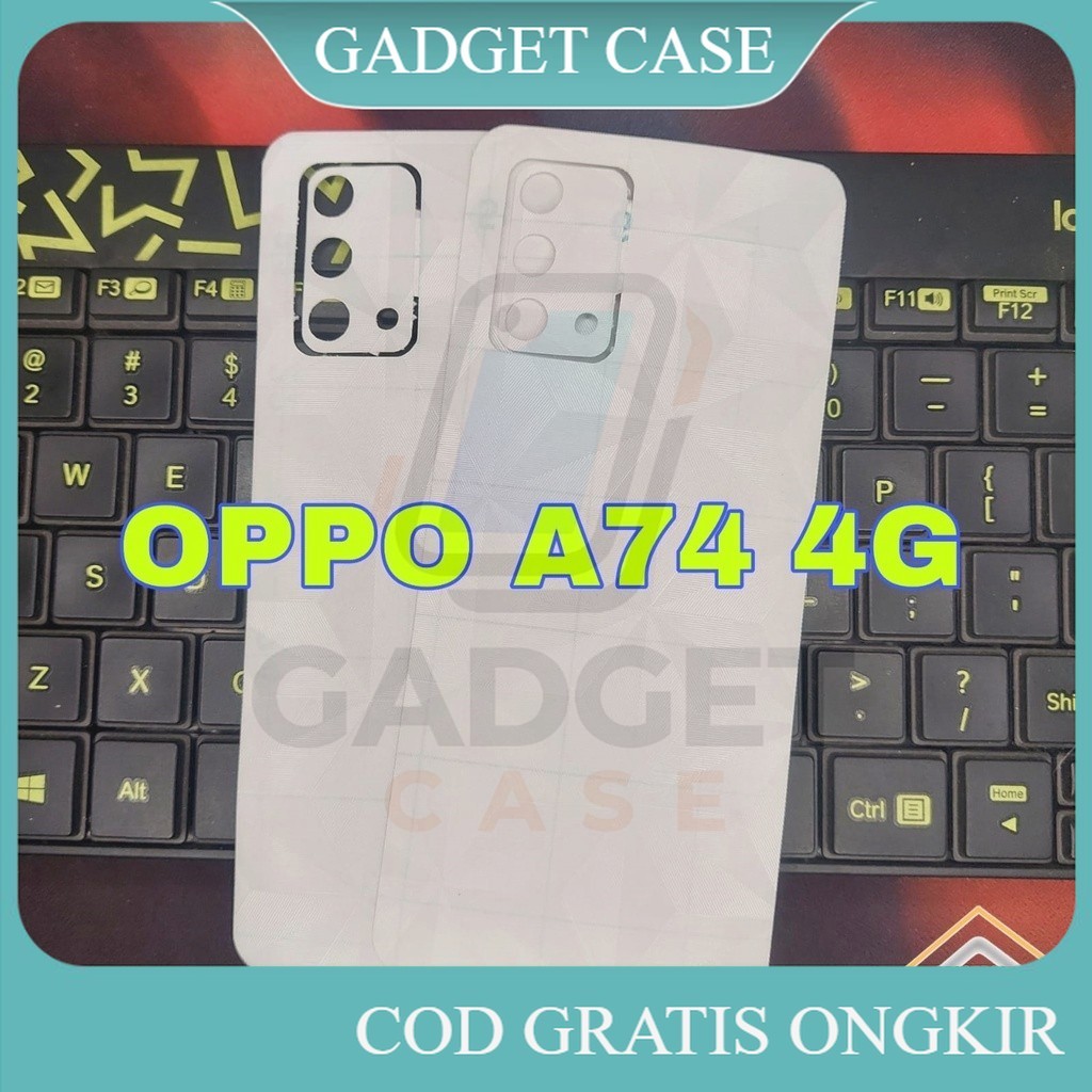 GADGET Skin Carbon OPPO A74 Garskin DIAMOND Back Skin Pelindung Belakang Carbon Handphone