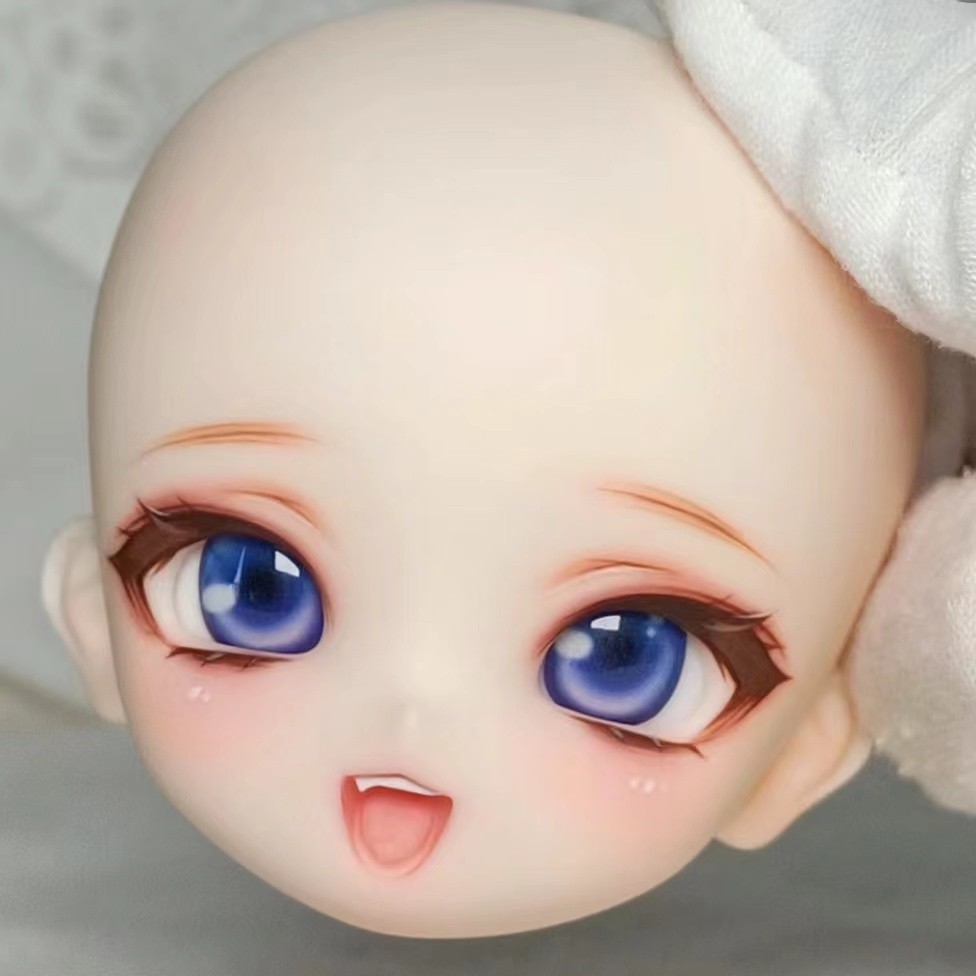 gaoshundoll 1/6 Kitty meow anime face resin Qbaby blythe MDD VOLKS DIY makeup practice head for birt