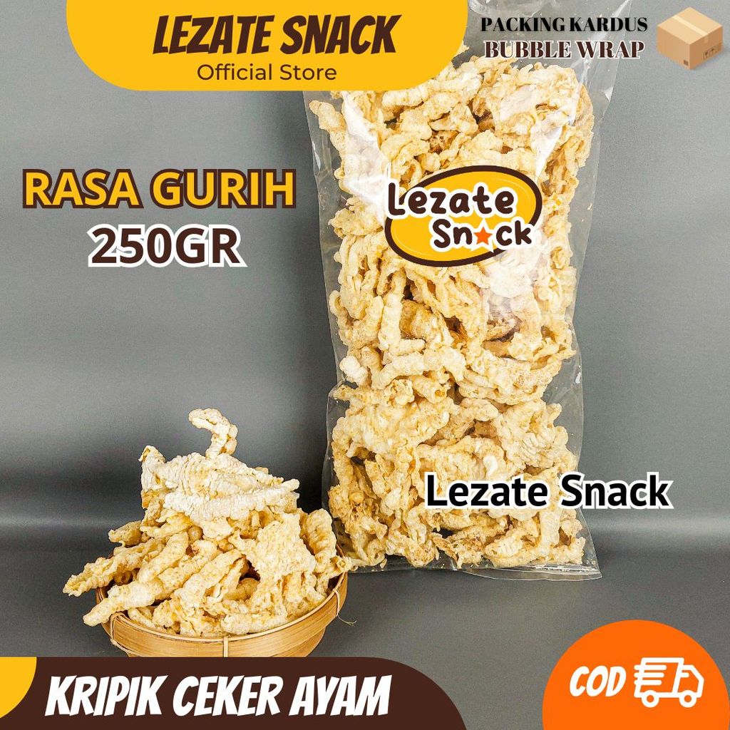 Kripik Ceker Ayam 250gr Gurih Renyah/ Keripik Ceker Ayam Tanpa Tepung / Kripik Ceker Ayam LEZATE SHO