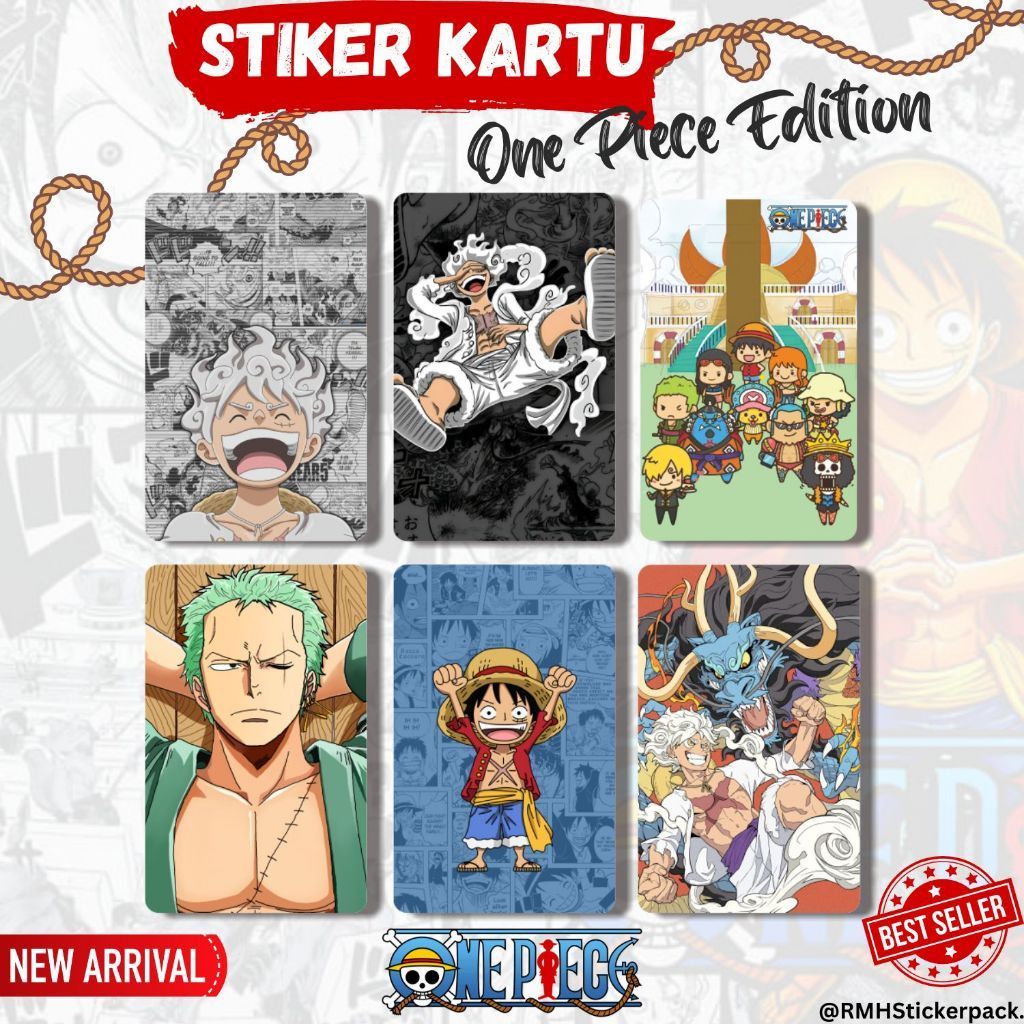 Sticker Kartu ATM | Flazz | E-M0ney / Skin Card / Garskin Kartu || Tema One Piece