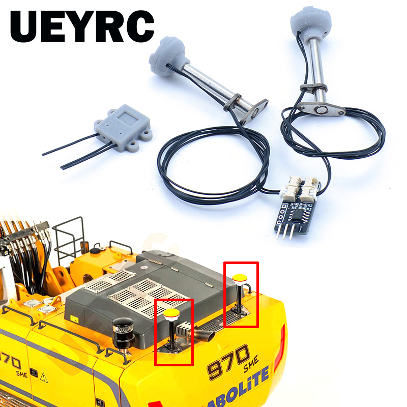 1 Pair RC Excavator LED Lights Simulation GPS Model for 1/12 1/14 RC Excavator Huina Kabolite Cat 33