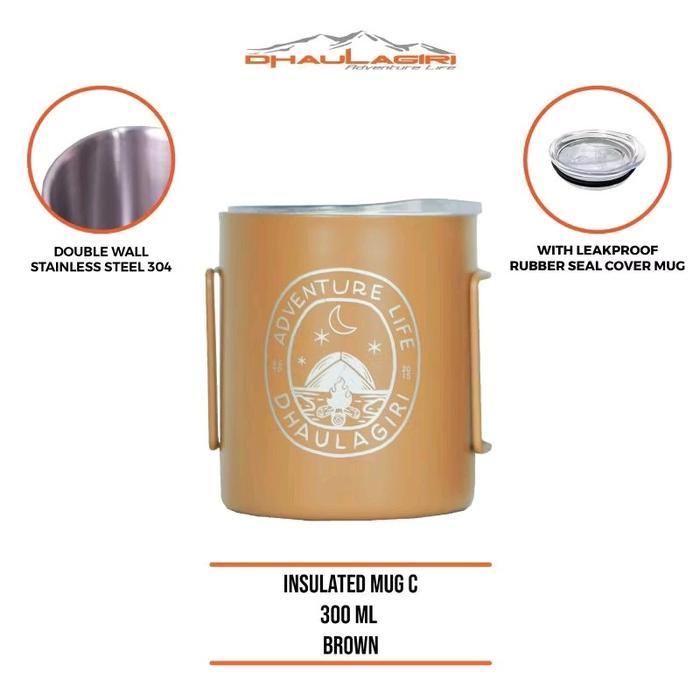 Dhaulagiri Insulated Mug - Gelas stainless steel outdoor Kitchenware - HITAM