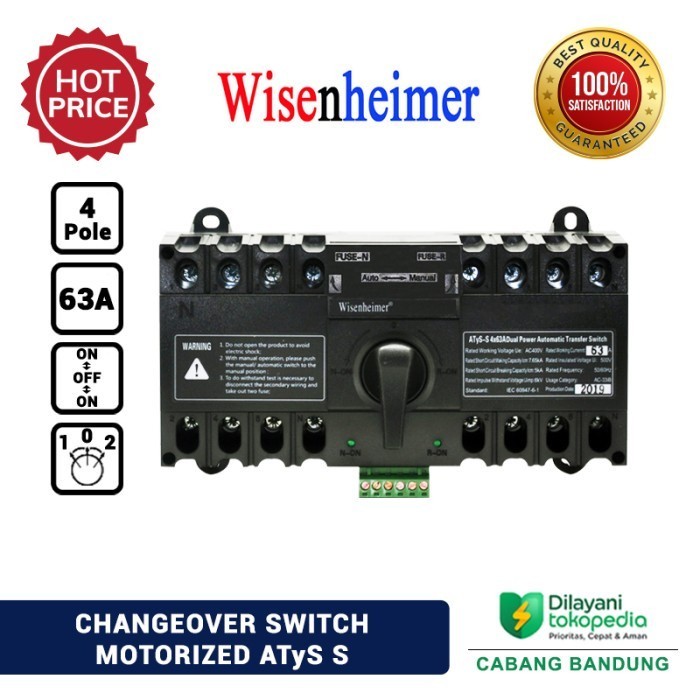 Change Over Switch 63A Motorized ATyS Ohm Saklar 63 A Wisenheimer BDG