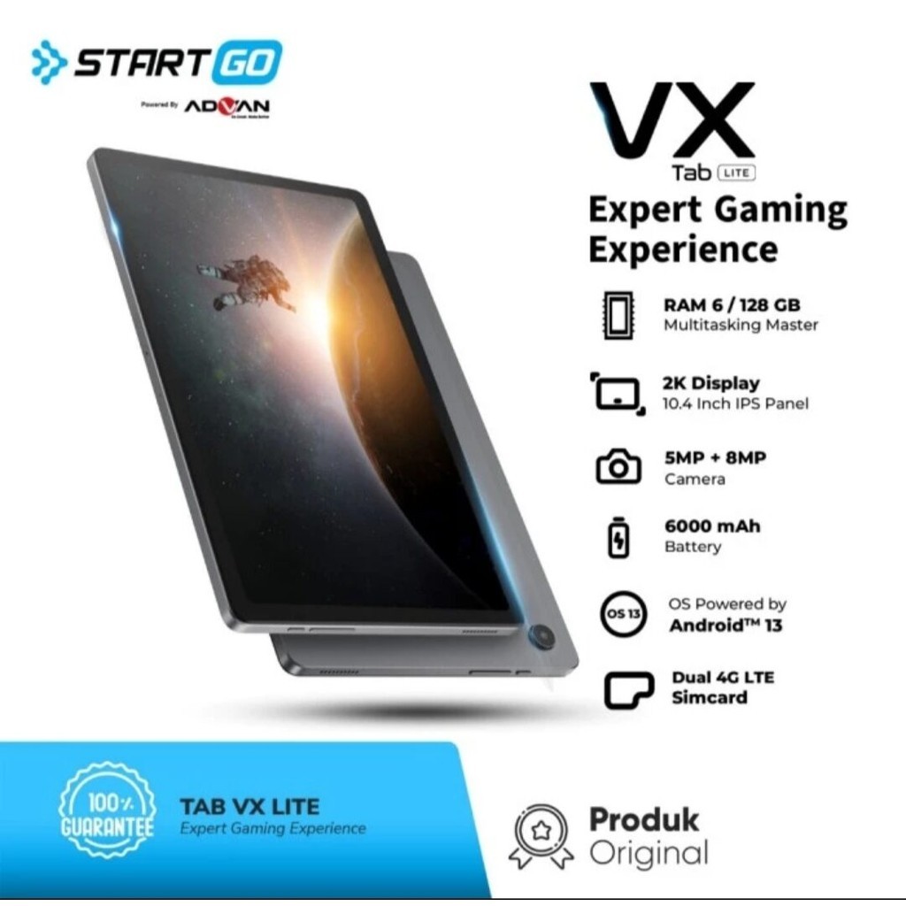 ADVAN TAB VX LITE 10.4 "Octa core 2.0Ghz TABLET ANDROID DUAL SIM CARD
