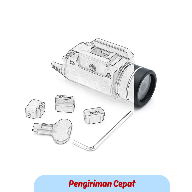 PCP NEW TRL-1HL 500 Lumens Tactical  Light - Black & White Pistol-Style Design with Adjustable Brigh