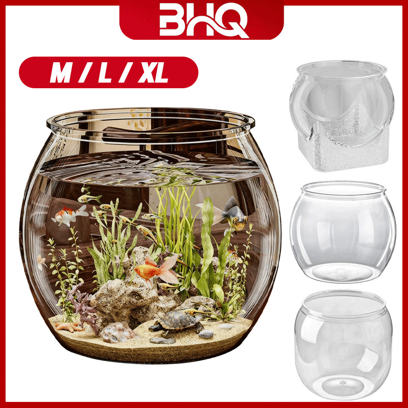 BHQ Fish Bowl Aquarium Pet Fish Hias Fish Bowl  Aquarium Plastik Bulat Toples