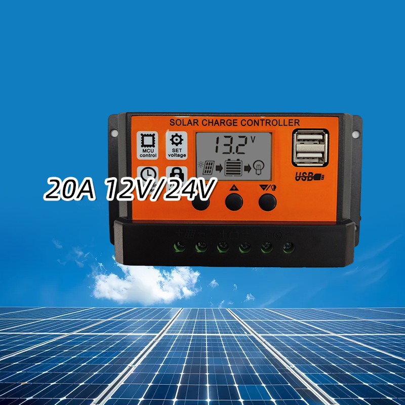Solar Charger Controller 12V/24V 20A Solar Panel Charger Controller LCD