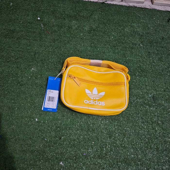 adidas original mini airlinee bag leather yellow bnwt resmi