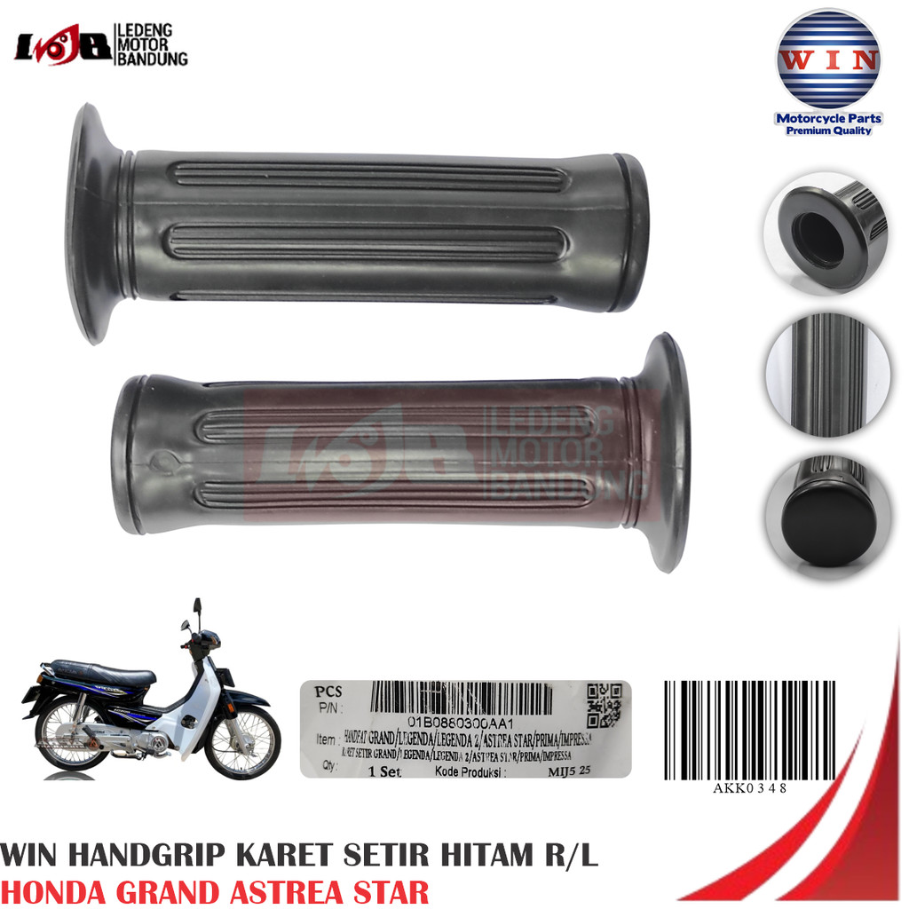 WIN Handgrip Honda Grand Legenda Astrea Handfat Hand Grip Karet Handel Motor Bebek