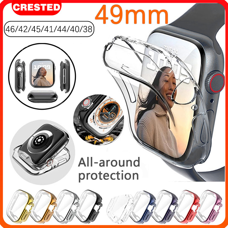 Transparent Case Untuk for Apple Watch Ultra /Ultra 3 2 49mm Series 11 10 9 8 7 46mm 6  5 4 SE 3 2 1