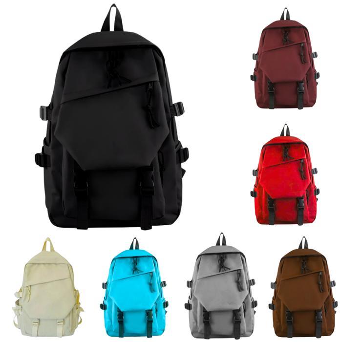 POLO FELIX - Tas Ransel Sekolah Anak Laki Laki Hexagon Nilon - Polos, Hitam