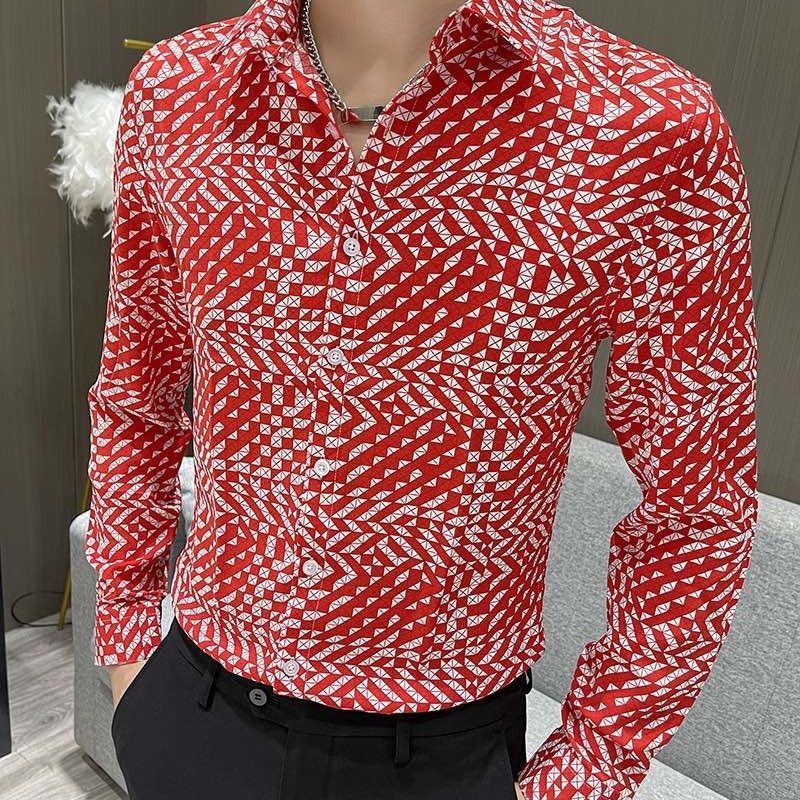 vintage long sleeve floral shirt for men