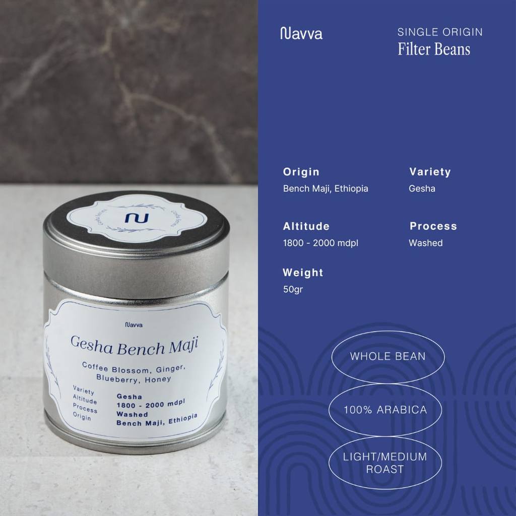 50 gr Ethiopia Bench Maji Gesha - Biji Kopi Eksotis Geisha Navva Roastery Exotic Filter Coffee Beans