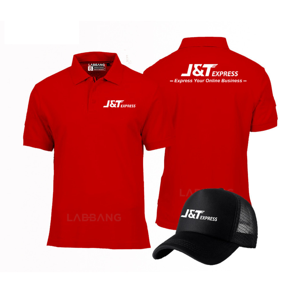 GRATIS TOPI - Polo Shirt Hut DB J&T Express Unisex Pria Wanita Baju JNT