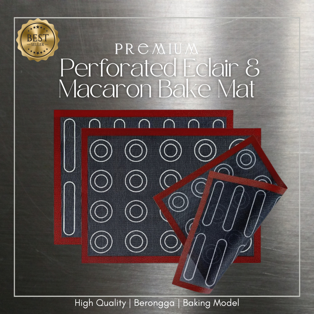 Perforated Eclair Macaron Silicone Bake Mat | Alas Panggang Silikon Eclair & Macaron | Baking Sheet 