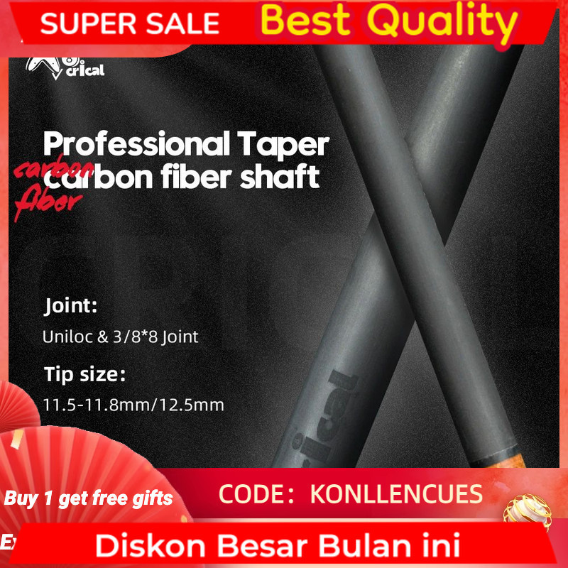 CRICAL Carbon Fiber Shaft with Uni-loc 3/8*8 Pin Joint  11.5/12.4mm tip professional carbon shaft fo