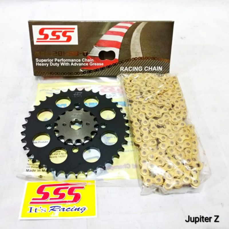 Gear Set SSS HITAM 428 RX King / Jupiter Z / MX Rantai HSBT