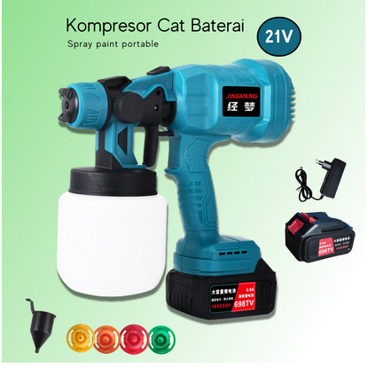 Spraygun Alat Cat Semprot Kompresor Cat Minyak Dan Cat Air Baterai