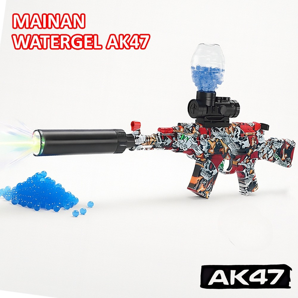 Mainan Tembakan Water Bubble Elektrik AK47 D-6653/WH41-2 AK47 GEL BLASTER Mainan Tembakan Water Bubb