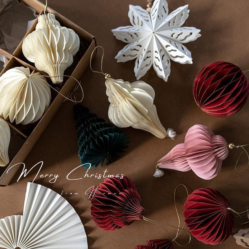 NEW 2025 Gantungan Pohon Natal Kertas Honeycomb Salju / Ornament Hiasan Dekorasi Christmas HoneyComb